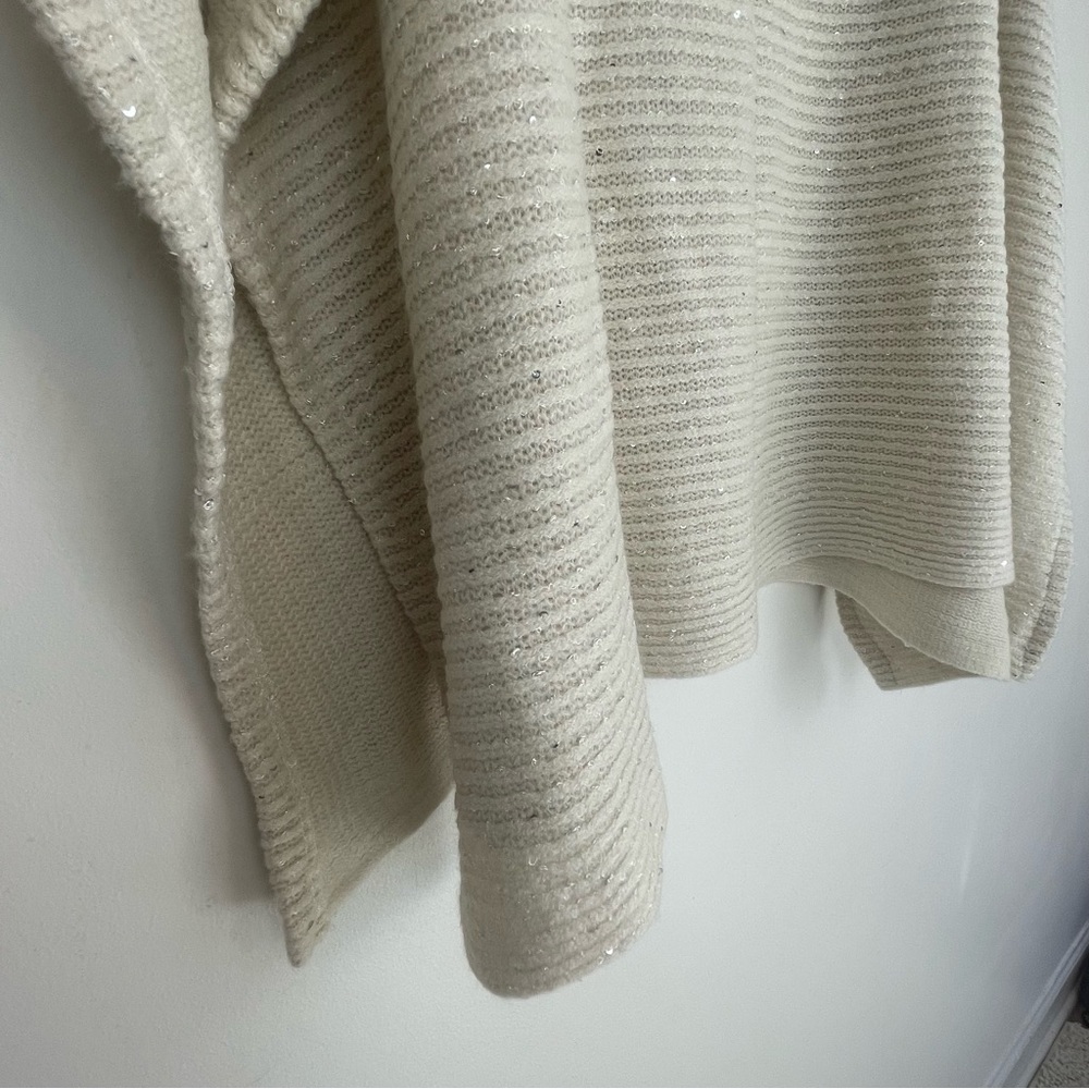 Cato Sequin Striped Cowl Neck Poncho Sweater - One Size - Picture 2 of 5
